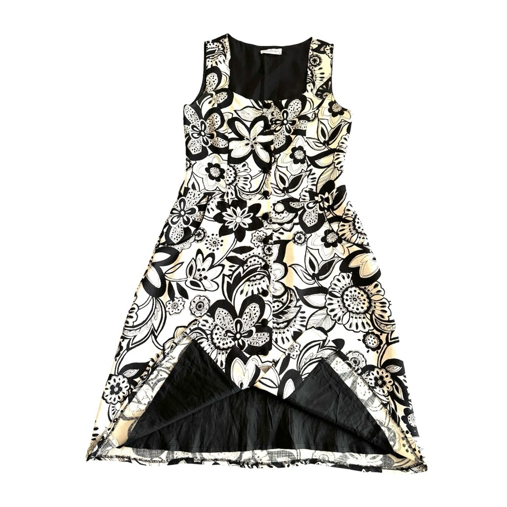 Park Bravo Black & Ivory Floral Sleeveless Dress - Picture 4 of 11